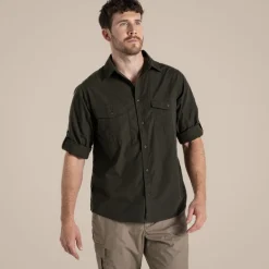 Expert Mens Kiwi Long Sleeved Shirt | Dark Cedar Green