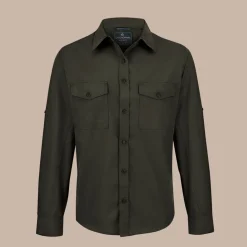 Expert Mens Kiwi Long Sleeved Shirt | Dark Cedar Green