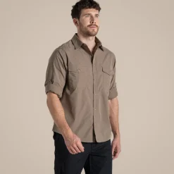 Expert Mens Kiwi Long Sleeved Shirt | Pebble