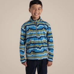 Kid's Bachas Half Zip Fleece | Bright Sky Print