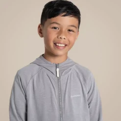 Kids' Nosilife Frey Hooded Jacket | Soft Grey Marl