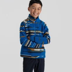 Kid's Tivoli Half Zip | Titan Blue Print