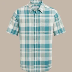 Men's Argino Short Sleeved Shirt | Tranquil Blue Check
