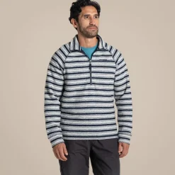 Men's Bonan Half Zip Fleece | Blue Navy Stripe