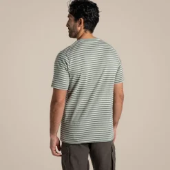Men's Buffon Short Sleeved T-Shirt | Lichen Green Stripe