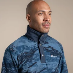 Men's Dewlish II Overhead Fleece | Poseidon Blue Print