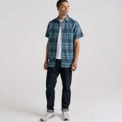 Men's Hila Short Sleeved Shirt | Stormy Sky Check
