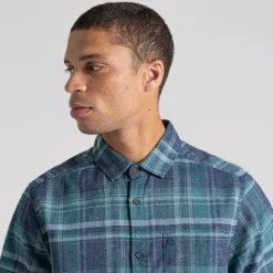 Men's Hila Short Sleeved Shirt | Stormy Sky Check