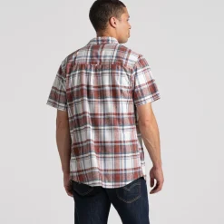 Men's Hila Short Sleeved Shirt | Sienna Red Check