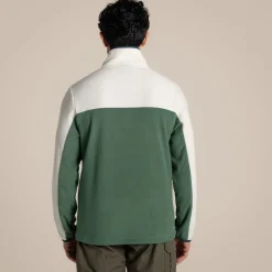 Men's Javi Half Zip Fleece | Ecru / Mangrove Green