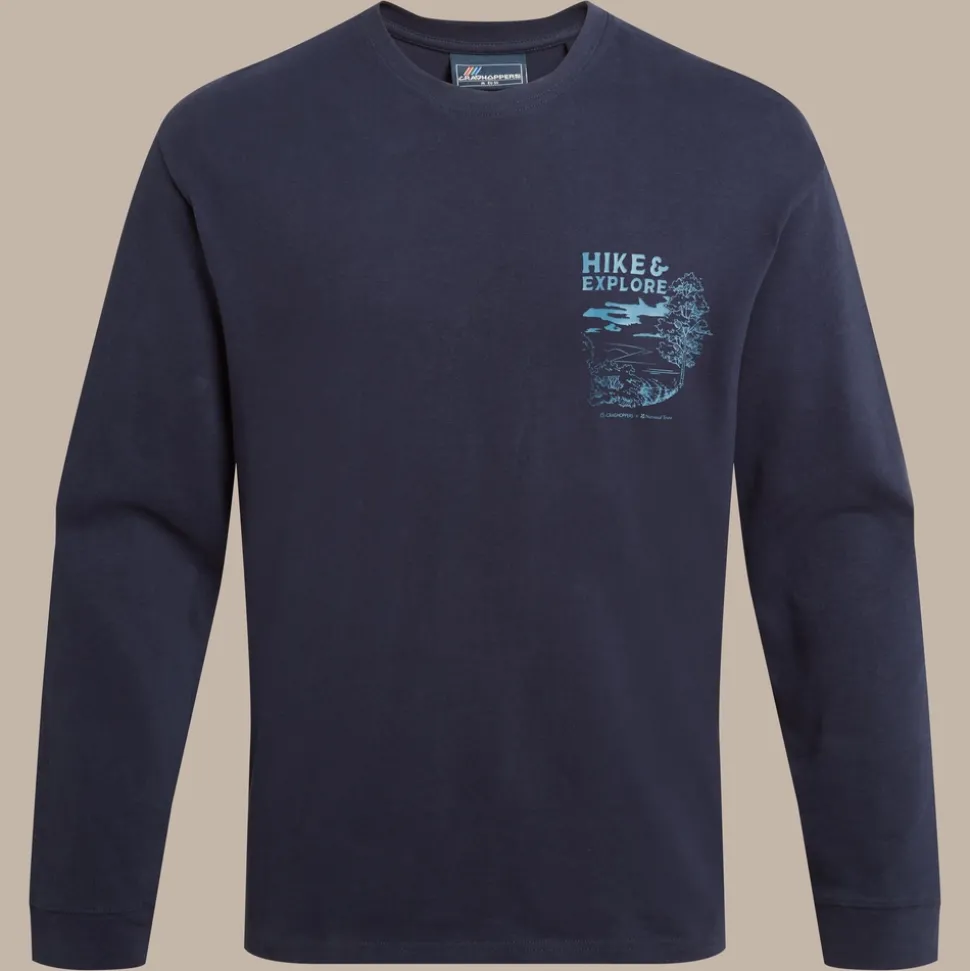 Men's National Trust Limestone Long Sleeved Top | Blue Navy