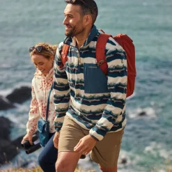 Men's National Trust Losehill Half Zip Fleece | Tranquil Blue Print