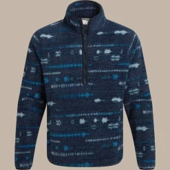 Men's National Trust Rawthey Half Zip Fleece | Blue Navy Print