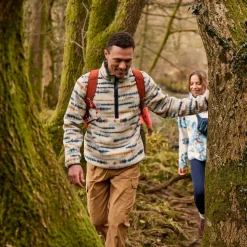 Men's National Trust Rawthey Half Zip Fleece | Ecru Print