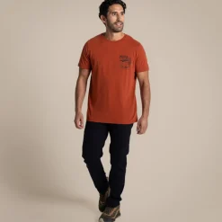 Men's National Trust Sabden Short Sleeved T-Shirt | Red Beach
