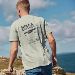 Men's National Trust Sabden Short Sleeved T-Shirt | Soft Sage