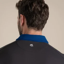 Men's NosiLife Avro Golf Short Sleeved Polo Top | Dark Iron / Deep Marina