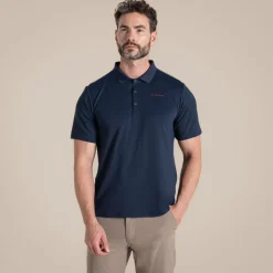 Men's NosiLife Bramshaw Golf Short Sleeved Polo Top | Blue Navy