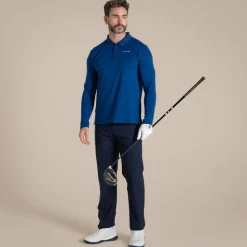 Men's NosiLife Bramshaw Golf Long Sleeved Polo Top | Deep Marina