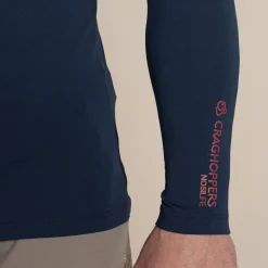 Men's NosiLife Golf Long Sleeved Mock Neck Top | Blue Navy