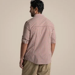Men's NosiLife Nuoro Check Long Sleeved Shirt | Red Beach Check