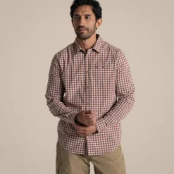 Men's NosiLife Nuoro Check Long Sleeved Shirt | Red Beach Check