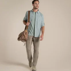 Men's NosiLife Nuoro Check Long Sleeved Shirt | Lichen Green / Ecru Check