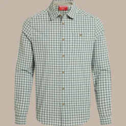 Men's NosiLife Nuoro Check Long Sleeved Shirt | Lichen Green / Ecru Check