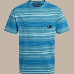 Men's Pointer Short Sleeved T-Shirt | Tranquil Blue Stripe
