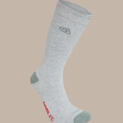 NosiLife Travel Single Pack Socks | Soft Grey Marl / Lichen Green