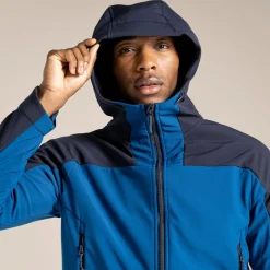 Unisex Expert Active Hooded Softshell Jacket | Poseidon Blue / Dark Navy