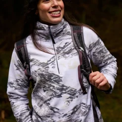Women's Annjela Half Zip Fleece | Optic White Print