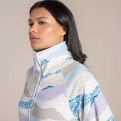 Women's Annjela Half Zip Fleece | Ecru Print