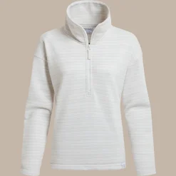 Women's Daisy Half Zip Fleece | Lunar Grey Stripe