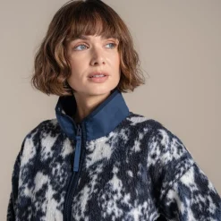Women's Dante Full Zip Fleece | Dark Sapphire Print