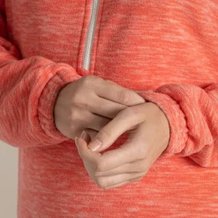 Women's Esk Hooded Half Zip Fleece | Deep Coral