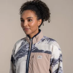 Women's Grange Half Zip Fleece | Ecru Print