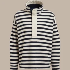 Women's Jordi Overhead Fleece | Blue Navy Stripe