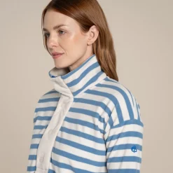 Women's Jordi Overhead Fleece | Seaside Blue Stripe