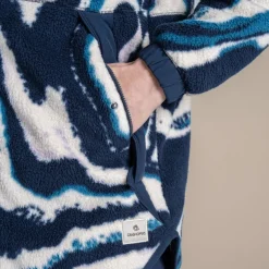 Women's Kidsy Full Zip Fleece | Dark Sapphire Print