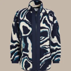 Women's Kidsy Full Zip Fleece | Dark Sapphire Print