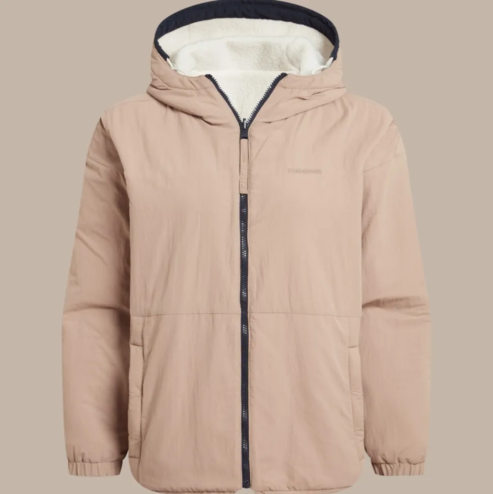 Women's Longlands Reversible Hooded Jacket | Ecru / Warm Beige