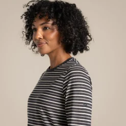 Women's NosiLife Akona Long Sleeved Top | Charcoal Stripe