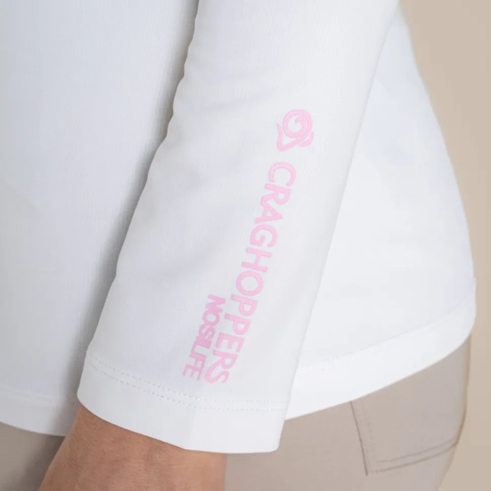 Women's NosiLife Golf Long Sleeved Mock Neck Top | White