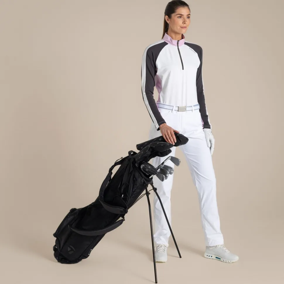 Women's NosiLife Ivybridge Golf Half Zip Top | White / Dark Iron