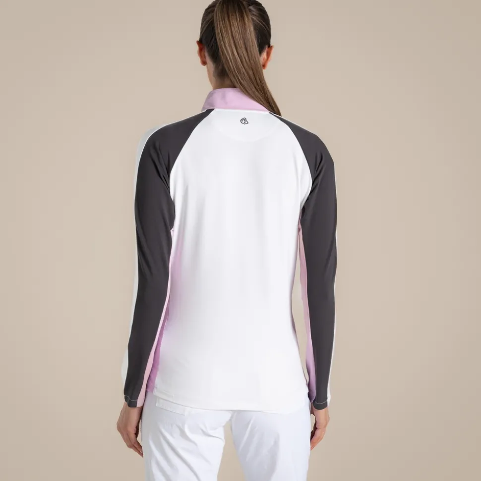 Women's NosiLife Ivybridge Golf Half Zip Top | White / Dark Iron