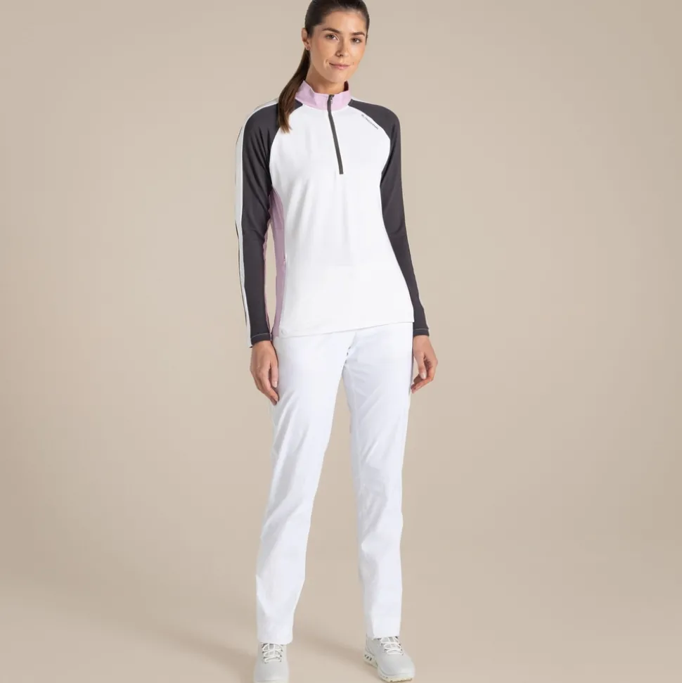 Women's NosiLife Ivybridge Golf Half Zip Top | White / Dark Iron