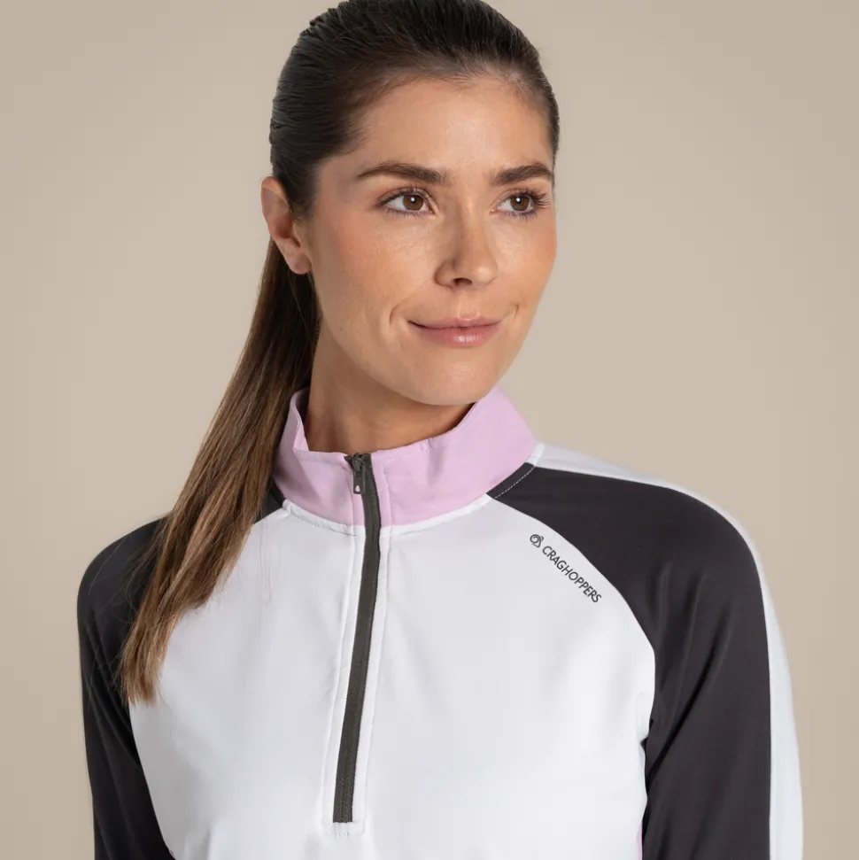 Women's NosiLife Ivybridge Golf Half Zip Top | White / Dark Iron