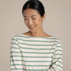 Women's Painne Long Sleeve Top | Pale Pistachio Stripe