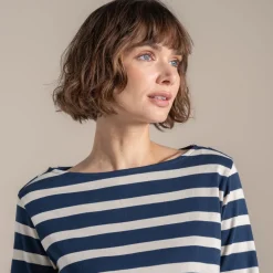 Women's Pavey Long Sleeved Top | Blue Navy Stripe